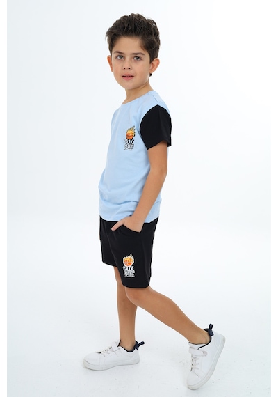 Toontoy Kids Toontoy Erkek Çocuk Baskılı Şortlu Takım Mavi
