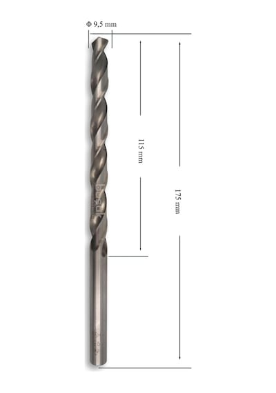 Mte 9,5 Mm Uzun Metal Matkap Ucu Hss Dın 340