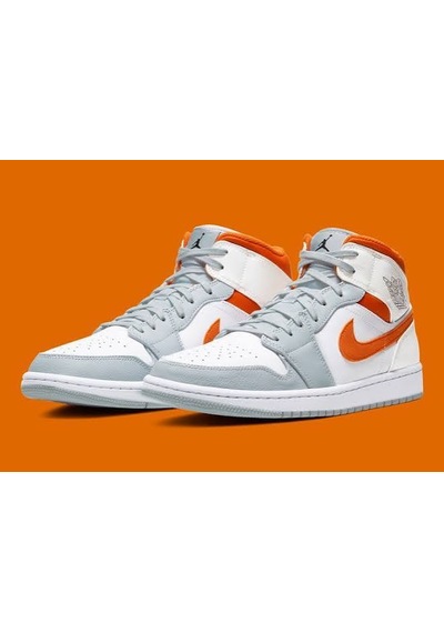 Nike Jordan 1 Mid Se Starfish Basketbol Ayakkabısı Beyaz - Turuncu