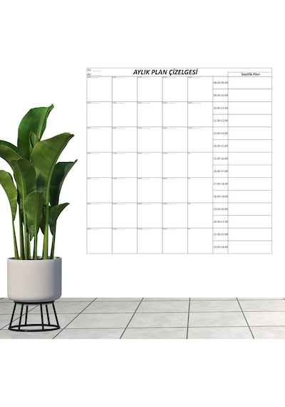 Aylık Planlayıcı Manyetik Duvar Stickerı Takvim Plan Çizelgesi Timya/go1395 204617 Siyah