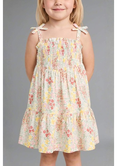 Defacto Floral Askılı Elbise Kız Bebek H8454a526hswt47 Beyaz-wt47