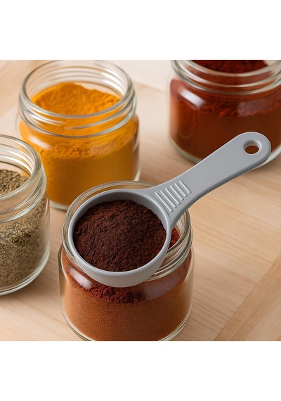 6'li Gri Ölçü Kaşığı Seti 2 X 3'lü Takım 30 Ml Plastik Gıda Ölçüm Kaşığı Kahve, Mama, Baharat Diğer