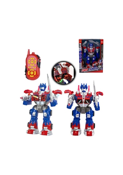 Mega Büyük Oyuncak Uzaktan Kumandalı Sünger Atan Işıklı Sesli Transformers Dev Robot Optimus