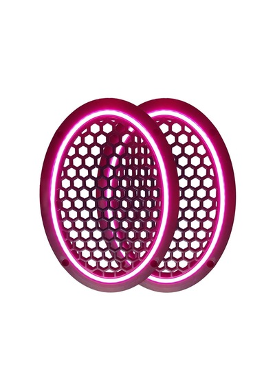 Neon Işıklı 6x9 İnç Kaliteli Plastik Hoparlör Ve Midrange Kapağı - 2 Adet - Pembe