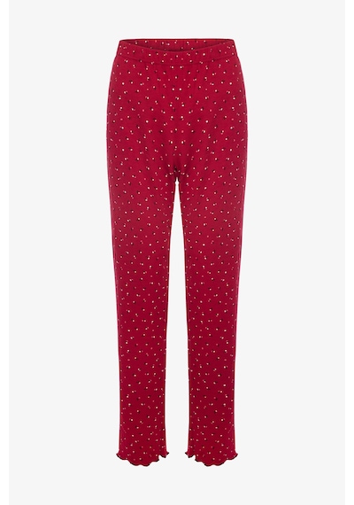 Kadın Pamuklu Çıtır Çiçek Desenli Baby Overloklu Fiyonk Detaylı Uzun Kollu Pijama Takımı Bordo Kadın Pamuklu Çıtır Çiçek Desenli Baby Overloklu Fiyonk Detaylı Uzun Kollu Pijama Takımı Bordo