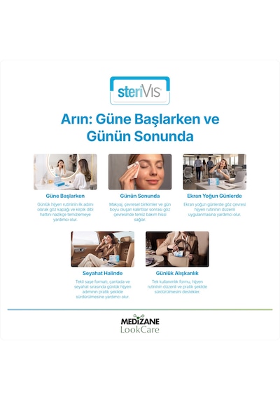 Medizane Lookcare Sterivıs Hassas Göz Temizleme Mendili 30lu