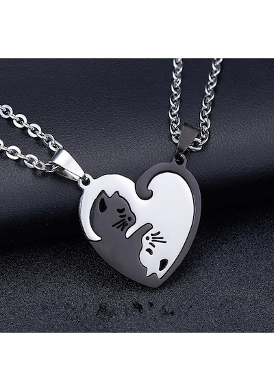 Best Friends Yin Yang Kedili Kolye Kalp Sevgili Çift Arkadaş Kolye Çok Renkli