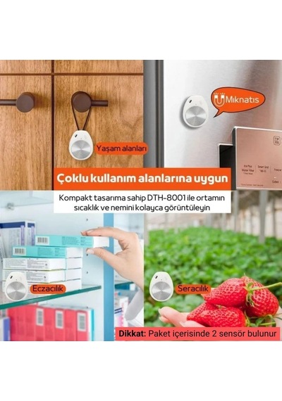 Dth-8001 2'li Bluetooth Sıcaklık Nem Kayıt Cihazı, Hafızalı Ve Akıllı Mobil Uygulamalı Datalogger, Sınırsız Cihaza Uzaktan Ve Kablosuz Bağlanın Diğer Dth-8001 2'li Bluetooth Sıcaklık Nem Kayıt Cihazı, Hafızalı Ve Akıllı Mobil Uygulamalı Datalogger, Sınırsız Cihaza Uzaktan Ve Kablosuz Bağlanın Diğer