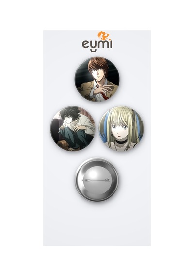 Death Note Animesi L , Light Ve Misa Anime 3'lü Metal Rozet Seti 58mm İğneli Buton Çanta Yaka Rozeti Çok Renkli