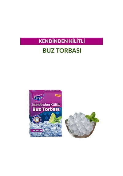 Kendinden Kilitli Buz Torbası 196 Buz Küpü Üçlü Set