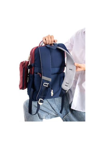 Ventis Unisex 2'li Set Okul Çantası Lise Ortaokul Kalemlikli Sırt Çantası 43 30 Cm Çok Cepli Vnt1-e Bordo