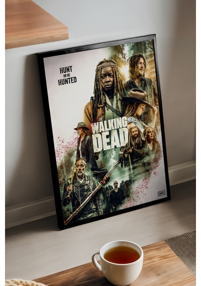The Walking Dead Siyah Ahşap Çerçeveli Poster, Dizi Duvar Tablosu