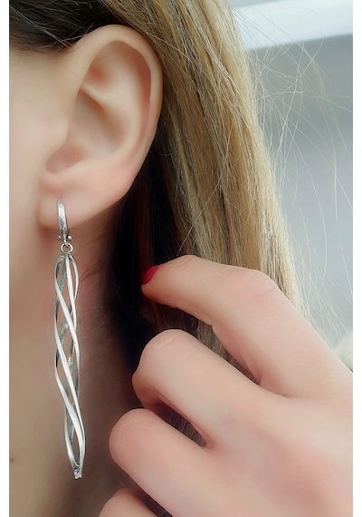 925 Ayar Gümüş Tasarım Spiral Küpe