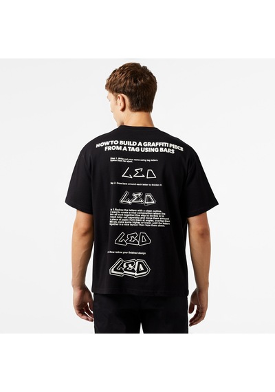 Leo Spray Paint Unisex Siyah T-shirt