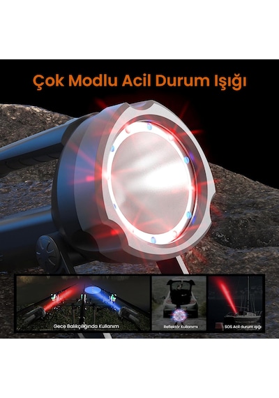 Philips Sfl3101 800 Lümen Ip54 Su Geçirmez 3000mah Şarj Edilebilir Led El Feneri Siyah - Gri
