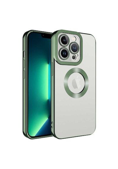 Thegencoo İphone 14 Pro Max Uyumlu Kamera Korumalı Logo Gösteren Tgco Omega Kılıf-yeşil