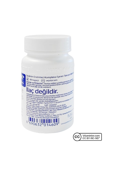 Pure Encapsulations Digestive Enzymes Ultra 60 Kapsül Aromasız