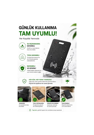 Aircard Find My Destekli Kartlık Takip Cihazı İphone Ve Android Uyumlu Kablosuz Şarj Akıllı Gps Siyah