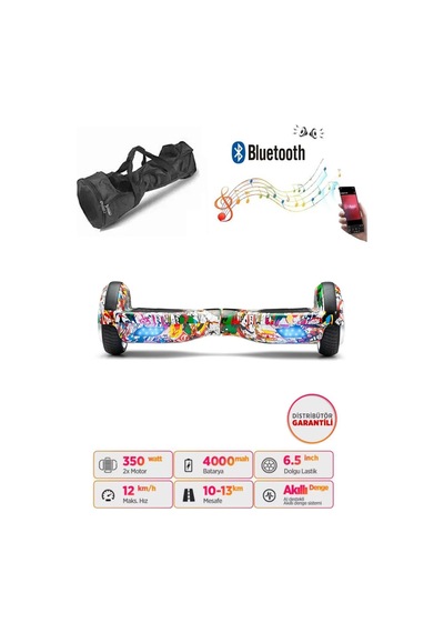 Citymate Elektrikli Kaykay Hoverboard Akıllı Denge 6.5 Inch + Hoverkart + Çanta Extrem Paket D19