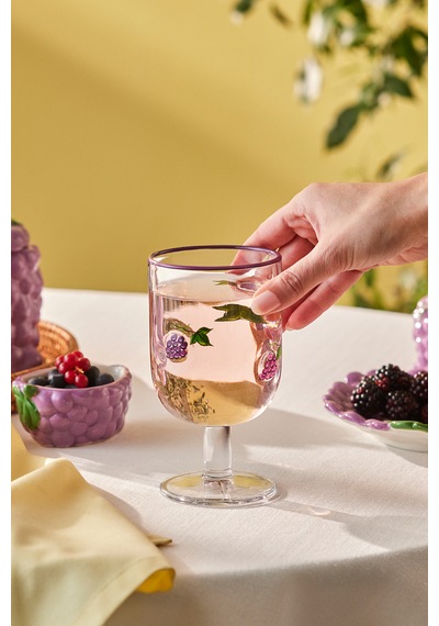 Karaca Desenli Kadeh 390 Ml Mor