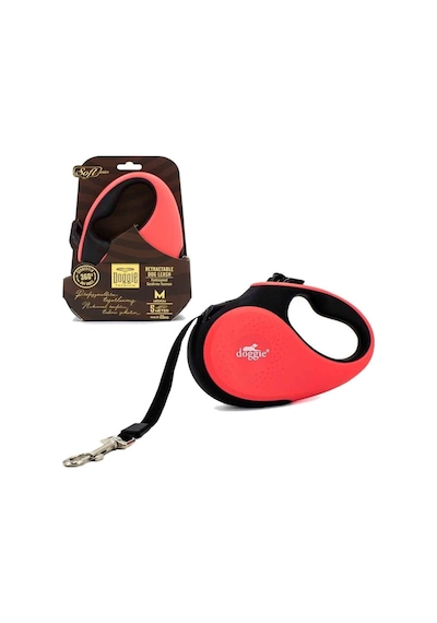 Doggie Soft M Otomatik Tasma Kırmızı 5 M / 25 Kg Kırmızı