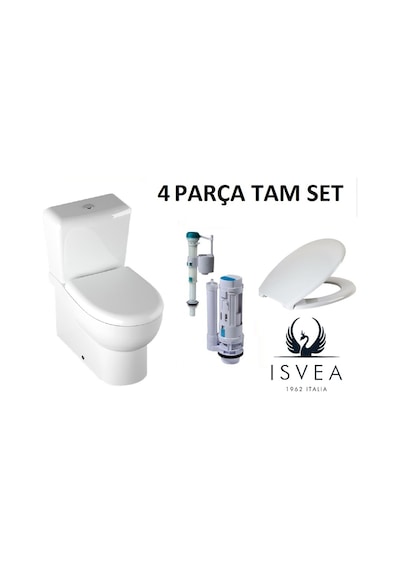 İtalyan İsvea Absolute Duvara Sıfır Kompakt Klozet Set Kanalsız