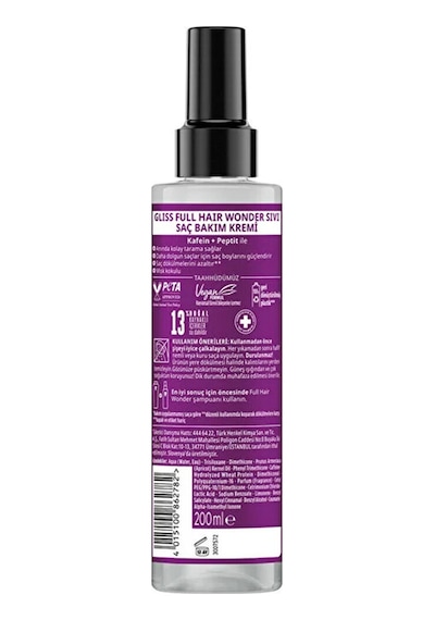 3 Adet Gliss Sıvı Saç Kremi 200 Ml Full Hair Wonder