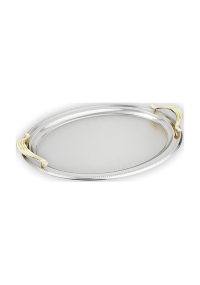 Schafer Ela 2 Li Oval Çay Tepsisi-platin01 Diğer