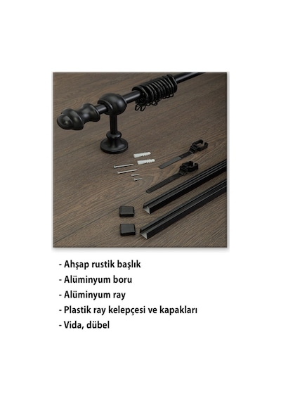 Ahşap Rustik Dekoratif Perde Askısı Ahşap Rustik Dekoratif Perde Askısı