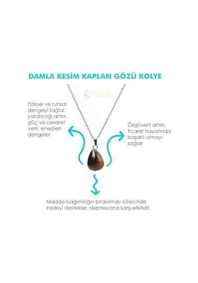 Mystic Energy Doğal Taş Kaplan Gözü Ister Kolye Ister Anahtarlık N11.31122 Gri