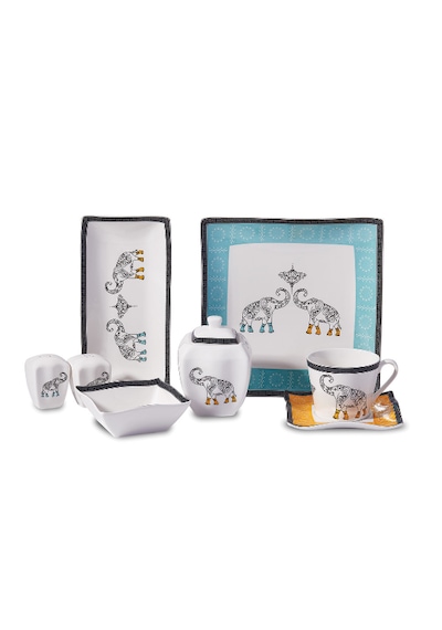 Korkmaz Link Collection 28 Parça A8584 Kare Kahvaltı Takımı Çok Renkli