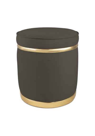 Zerafet Gold Kaplama Luxery Puf-antrasit Babyface Kumaş Pofuduk Oturma Pufu&makyaj Pufu&bench