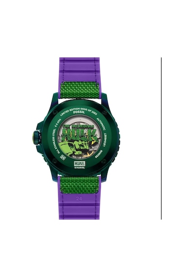 Fossil Fle1246set Marvel X Fossil Limited-edition Incredible Hulk Erkek Kol Saati Ve Yaka İğnesi Seti Yeşil