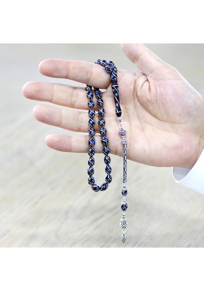 Tesbihane 925 Ayar Gümüş Kral Zincir Püsküllü Arpa Kesim Gümüş Firuze İşlemeli Erzurum Oltu Taşı Tesbih Çok Renkli Tesbihane 925 Ayar Gümüş Kral Zincir Püsküllü Arpa Kesim Gümüş Firuze İşlemeli Erzurum Oltu Taşı Tesbih Çok Renkli