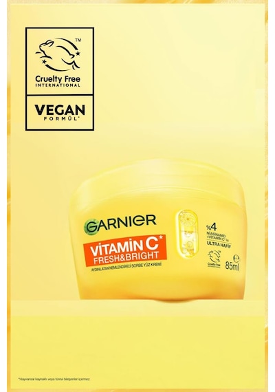 Garnier C Vitamini Fresh & Bright Aydınlatıcı Nemlendirici Sorbe Yüz Kremi 85 Ml, Vegan & Cruelty Free 3600542663069-11157