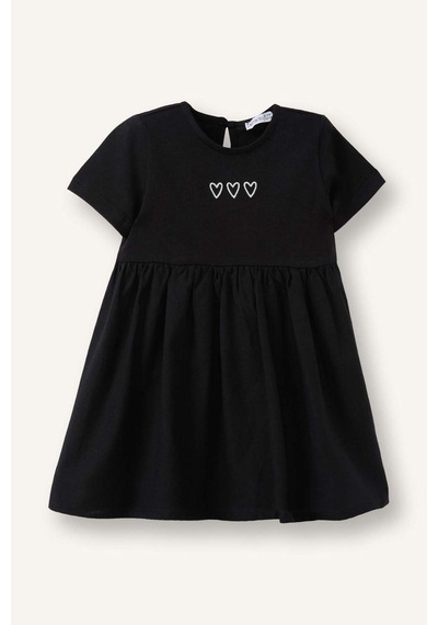 Defacto Desenli Elbise Kız Bebek H2173a526smbk27 Siyah-bk27
