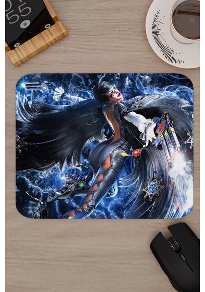 Bayonetta Kaymaz Dikişli Kauçuk Oyuncu Mousepad V5 - 22x18 Gaming Mouse Pad Fare Altlığı