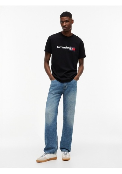 Tommy Hilfiger Tjm Reg Entry Dna Ss Tee Erkek Siyah T-shirt - Dm0dm23406