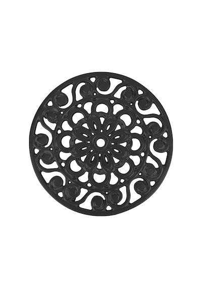 Trademark Innovations Dekoratif Dökme Demir Metal Trivet Siyah
