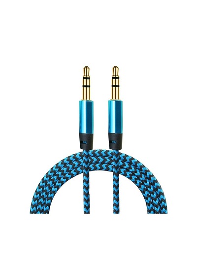 Diwu Aux Stereo 3.5mm Data Ses Örgü Kablo Mavi