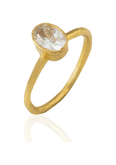 Kadir Jewellery 22 Ayar Altın Kaplama Zirkon Taşlı Kadın Minimal Yüzük Beyaz 46955426