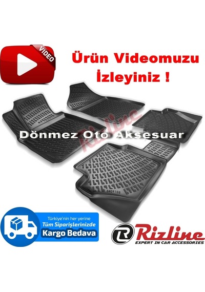 Ford Fiesta 3D Paspas Havuzlu Siyah Hb 2009-2017 Arası Rizline N11.22189