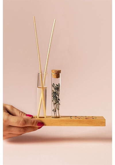Yılbaşı Tasarımlı Dekoratif Set - Bambu Oda Kokusu Şişesi