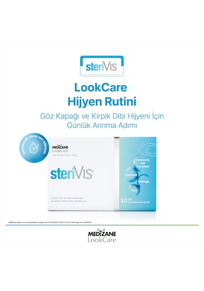 Medizane Lookcare Sterivıs Hassas Göz Temizleme Mendili 30lu