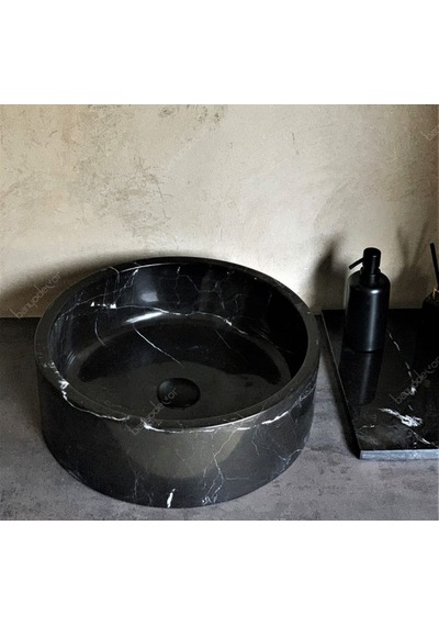 Toros Siyahı Silindir Mermer Lavabo