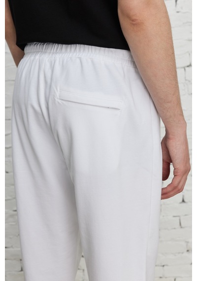 AC&Co / Altınyıldız Classics Erkek Standart Fit Normal Kesim Eşofman Altı Beyaz
