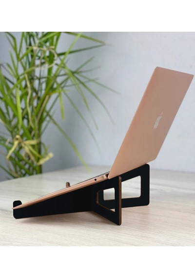 Bk Gift Hediye Kutulu Taşınabilir Siyah Ahşap Notebook Laptop Standı Bitmeyencom33519 Bk Gift