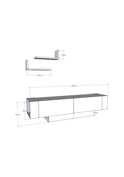 Tv Ünitesi Uranüs Beyaz Ceviz 150 Cm