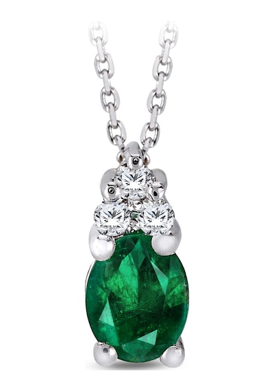 0.26 Karat Pırlantalı Zümrüt Kolye