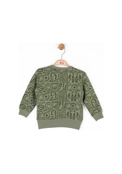 Nk Kids Erkek Bebek Pamuklu İki İplik Yazılı Desert Sweatshirt-14722 Haki